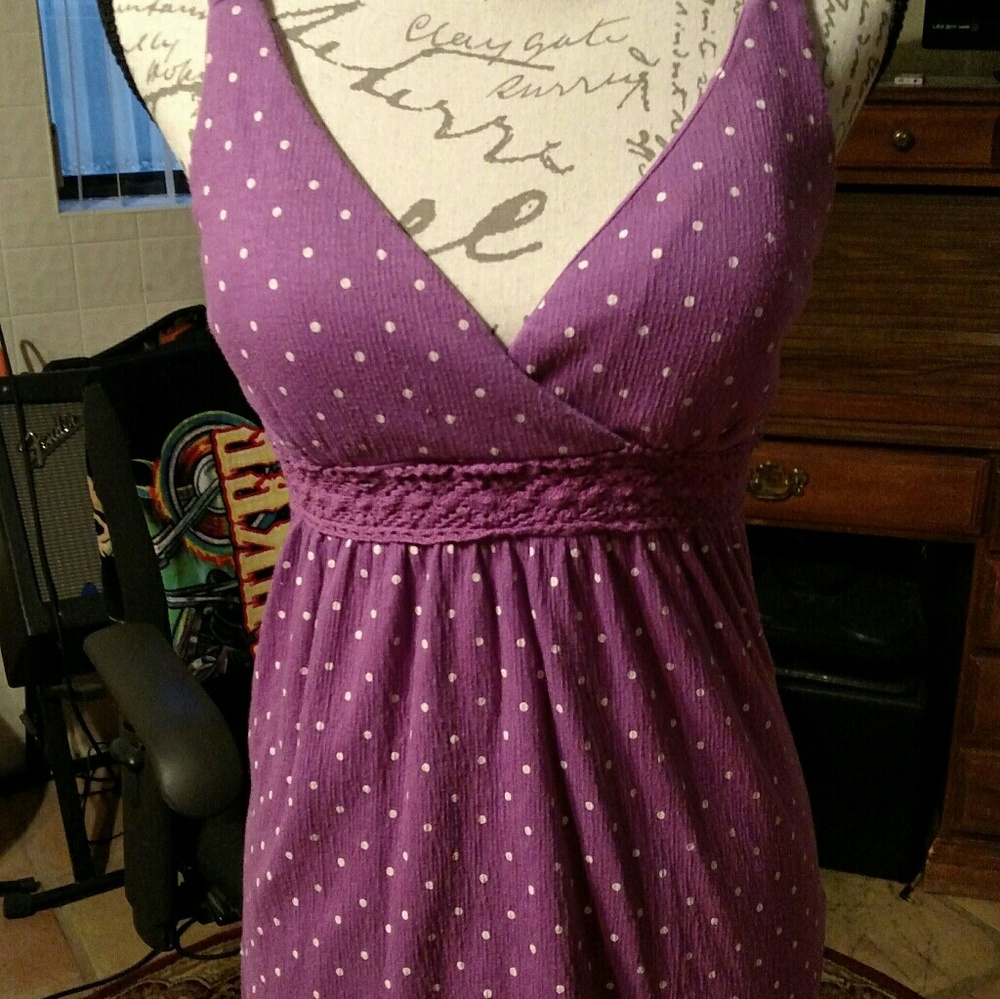 Stretch polka dot tank shirt,